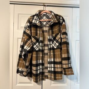 TALULAH Brown Plaid Women's Top